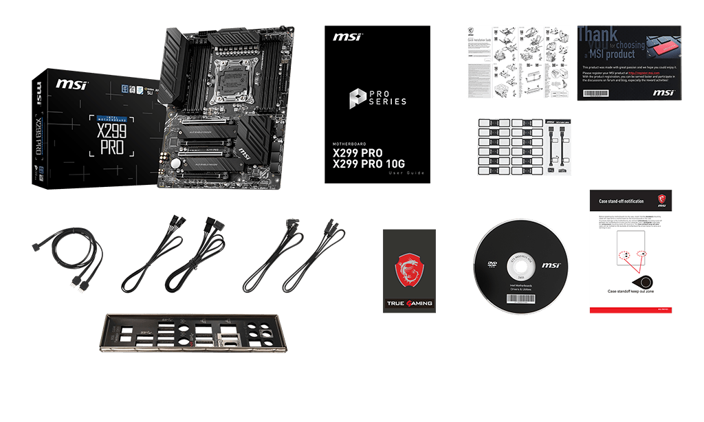 MSI X299 PRO box content
