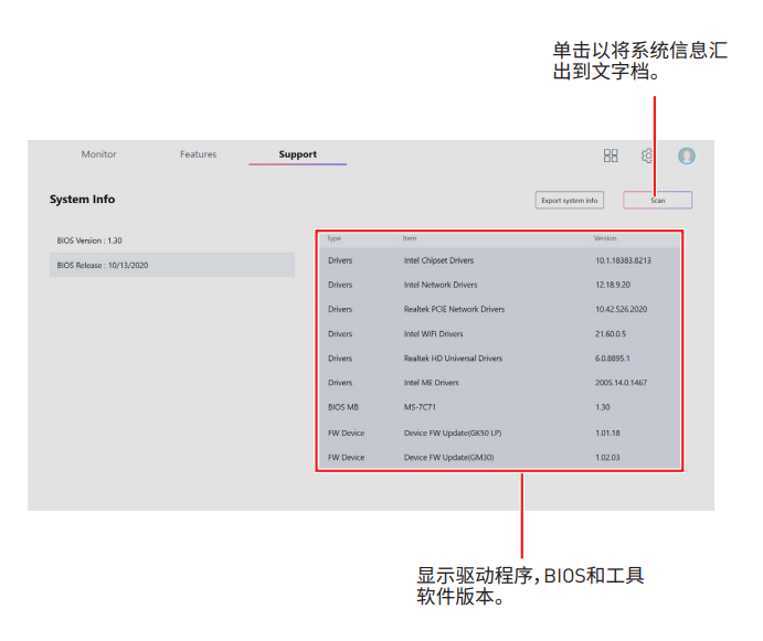 MSI Center Function Overview