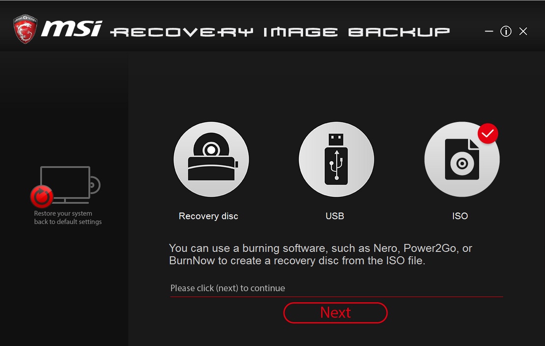 os burnrecovery