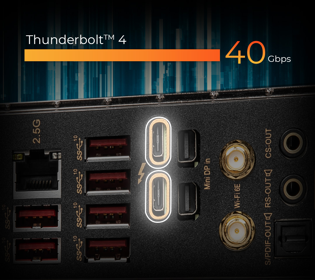 MSI Z690 LIGHTNING TRANSFER SPEED THUNDERBOLT