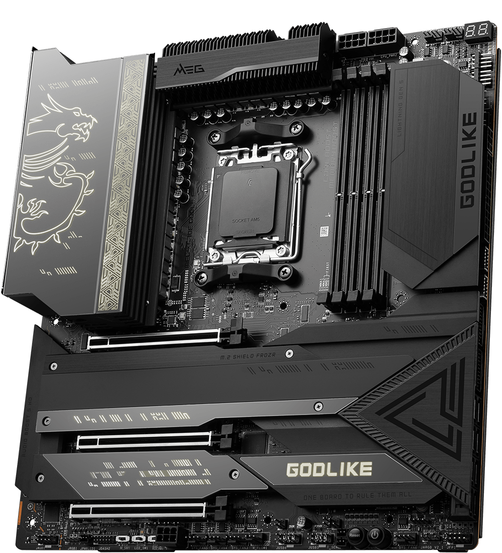 MSI MOTHERBOARDS AMD AM5 MEG X670E GODLIKE 3D2 RGB GOLD