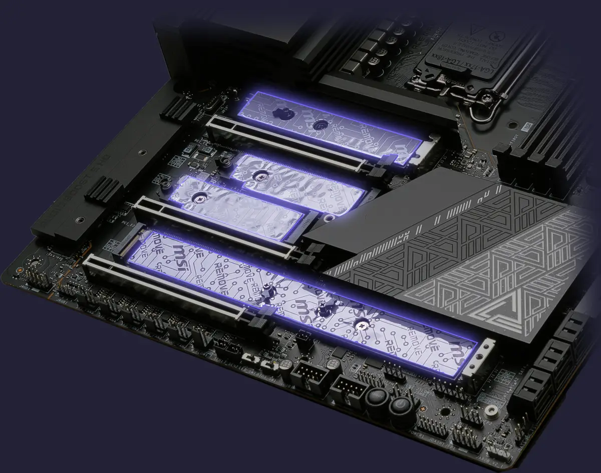 MSI Intel Z790 MAX Series Motherboards Double-sided M.2 Shield Frozr