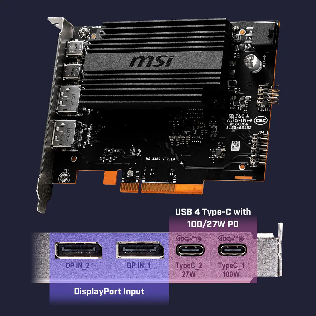 MSI Intel Z790 MAX Series Motherboards USB4 PD100W Expansion Card