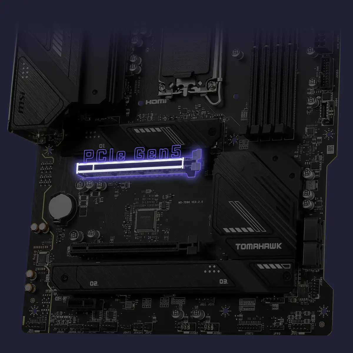 MSI Intel B760 Series Motherboards lightning gen 5 pcie mask