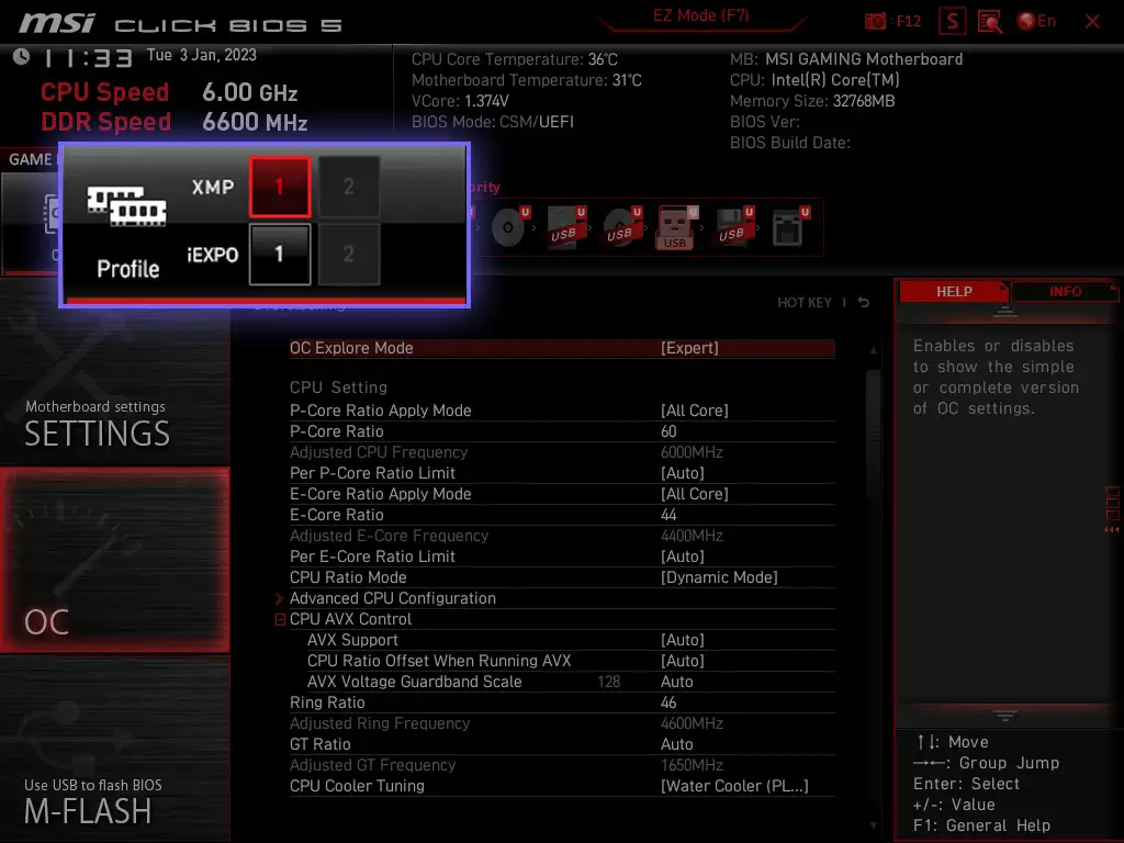 MSI Intel B760 Series Motherboards XMP and iEXPO Profiles 2