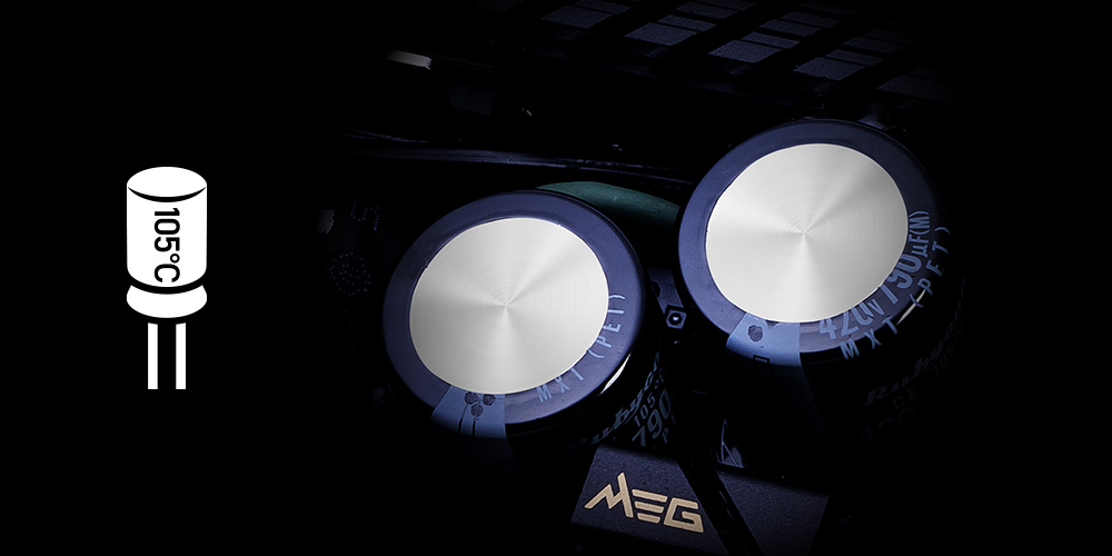 MSI ATX 3.1 POWER SUPPLY UNIT DURABILITY 100% Server-grade 105°C Capacitor