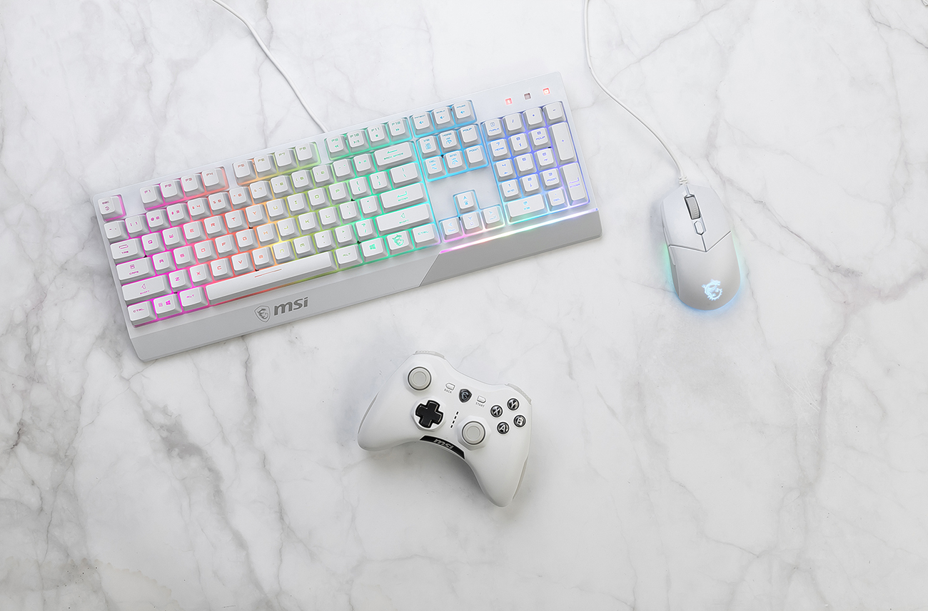 MSI White Collection Gallery Keyboard & Mouse & Controller