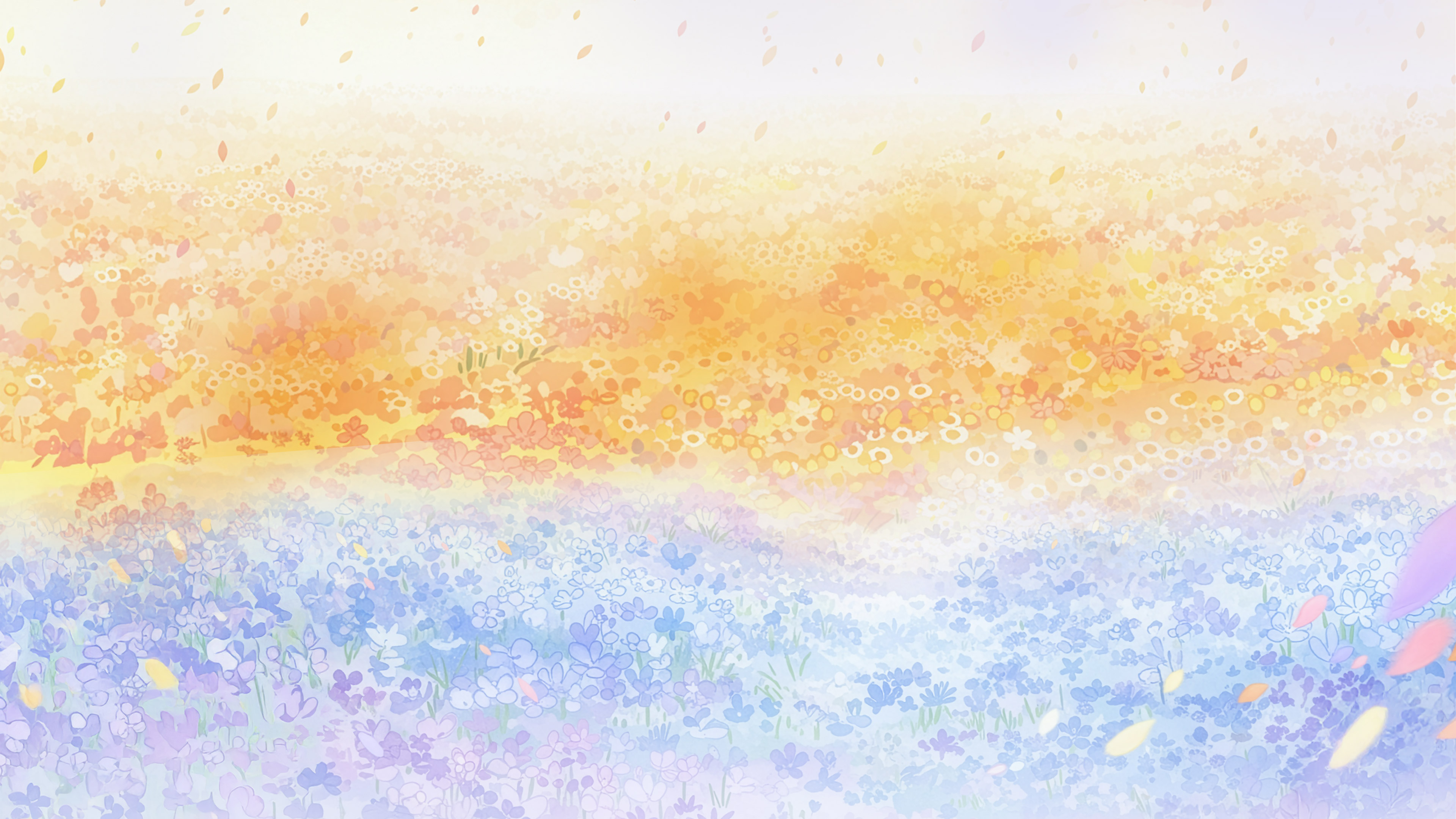 Frieren: Beyond Journey's End landscape background with grass field and sky