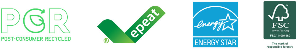 Sustainable environmental certification mark - PCR, FSC, epeat, energy star