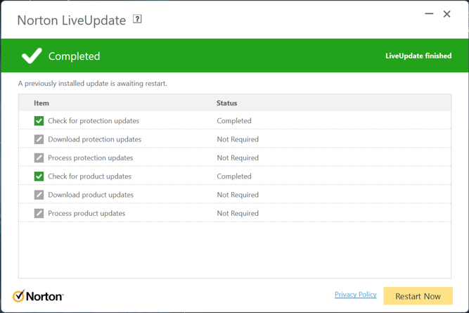 3. 更新完成后重新启动