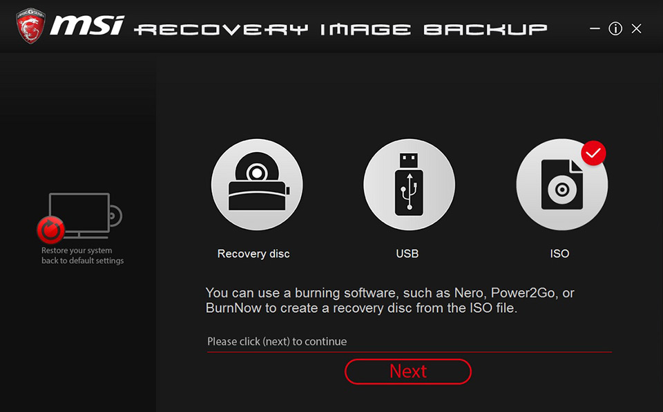 os burnrecovery