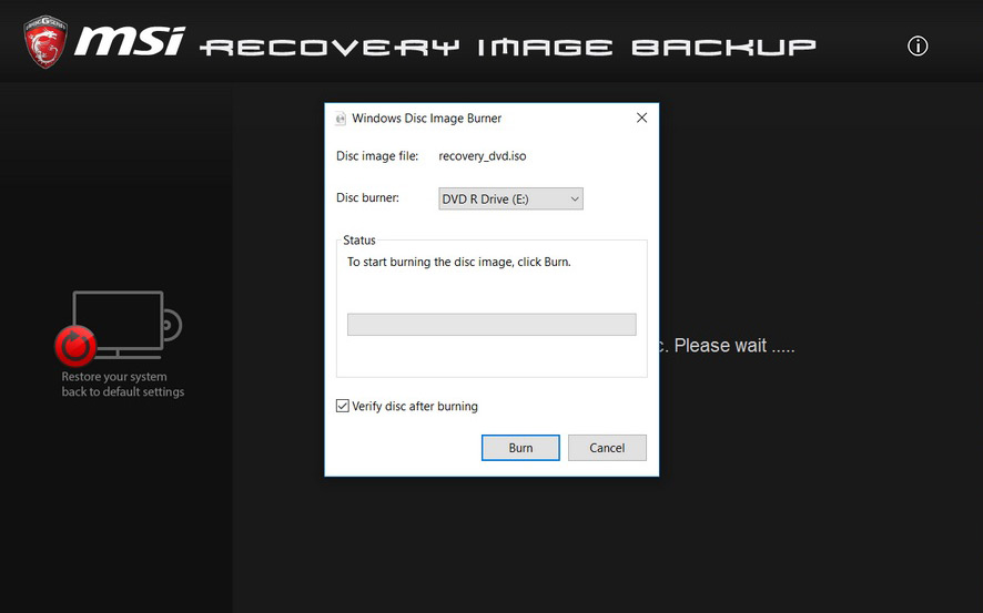 os burnrecovery