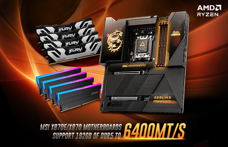 MSI发布新的X870 BIOS：支持192GB（48GB x4）内存，速度为6400MT/s