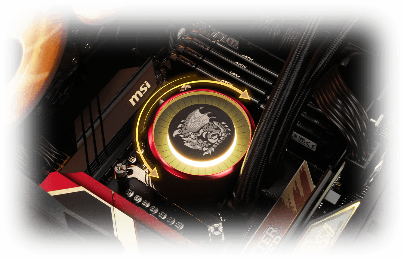 Msi Core Liquid E360 pump motor of monster hunter Rotatable blockhead