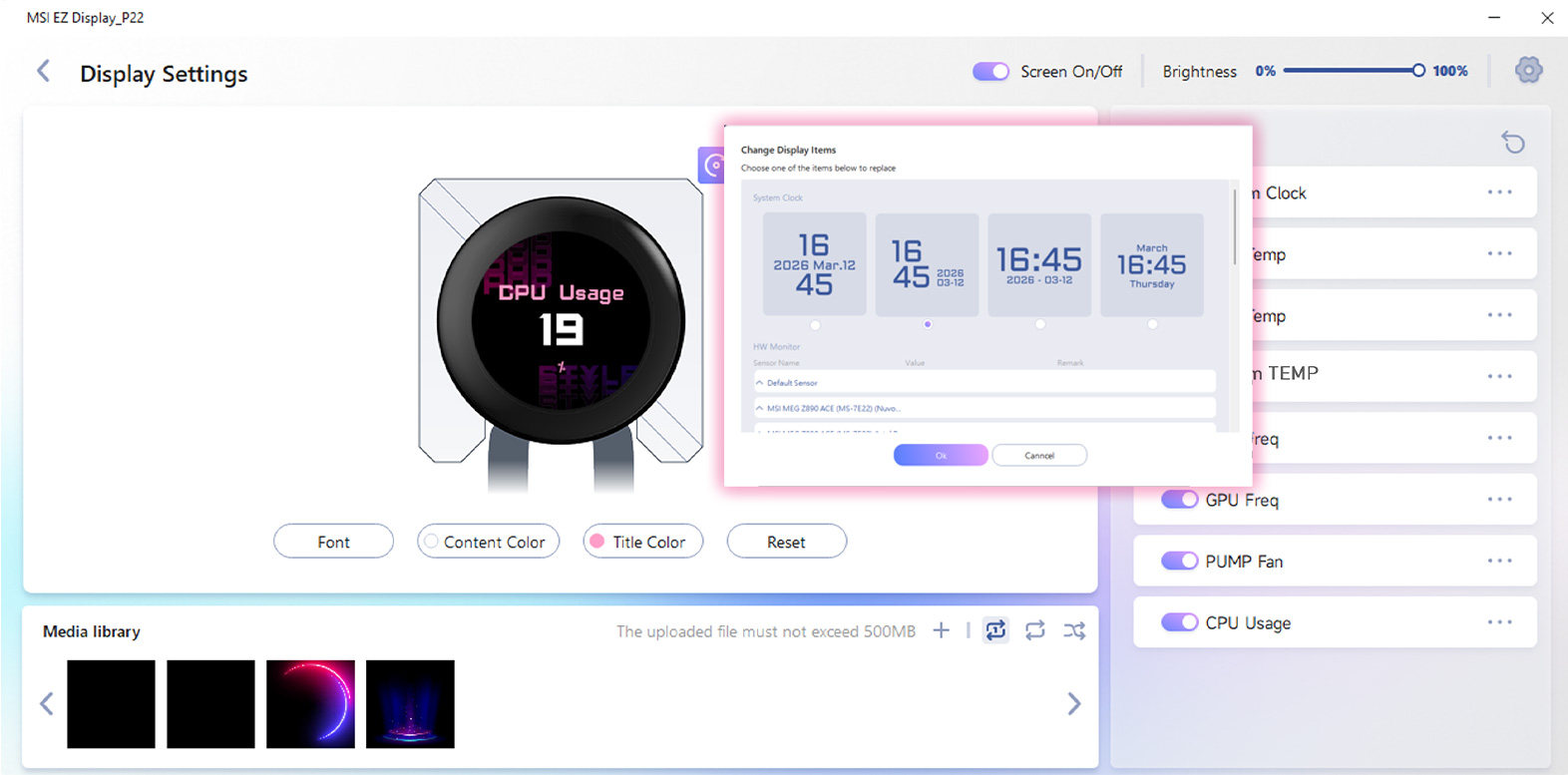 MSI EZ DISPLAY - Clock Themes