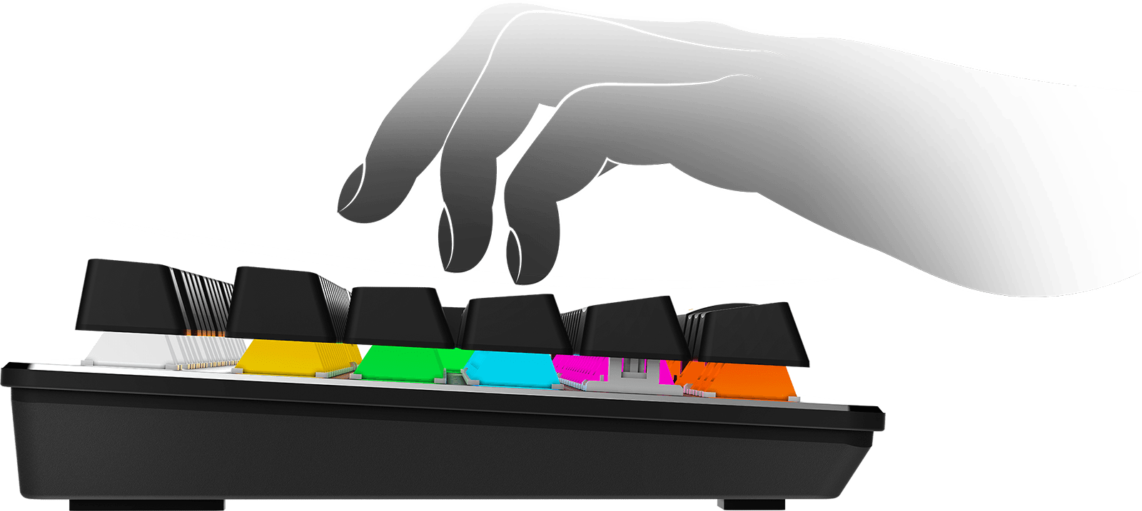 MSI gk300 combo keyboard floating keycap design