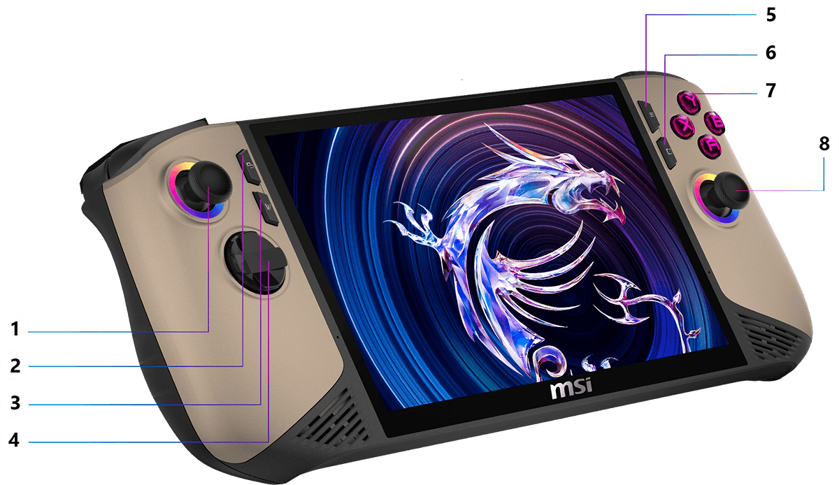 MSI claw8 io bottom