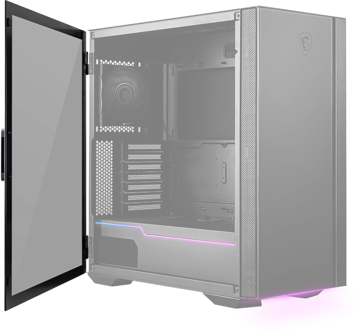 msi mpg quietude 100s glass Window