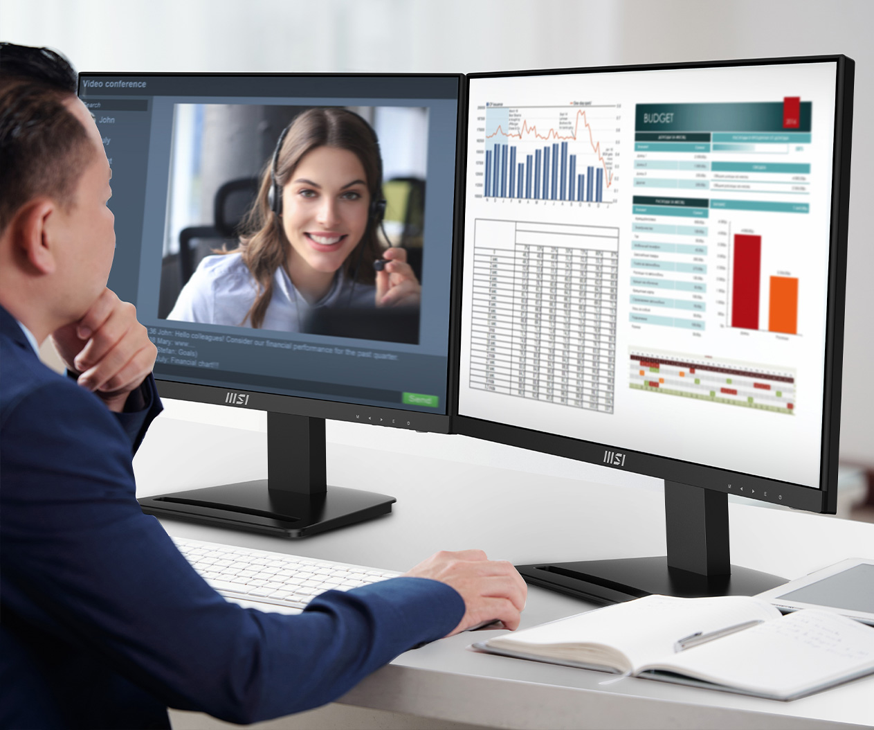 msi monitor dual displays with multi-task