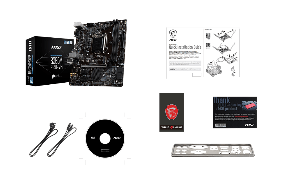 MSI B365M PRO-VH box content