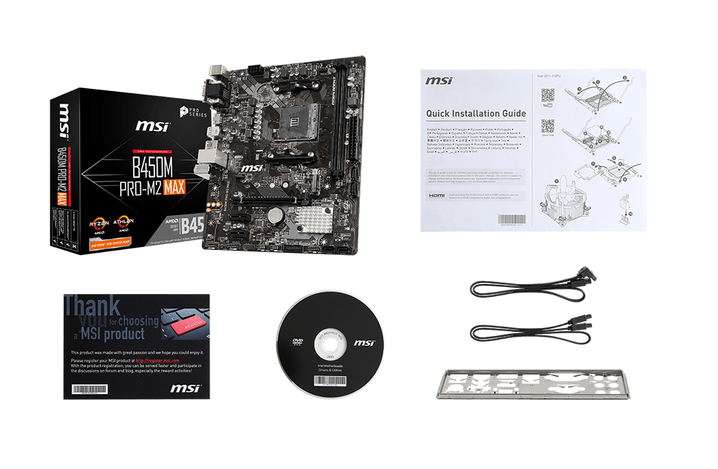 MSI 
B450M PRO-m2 max box content