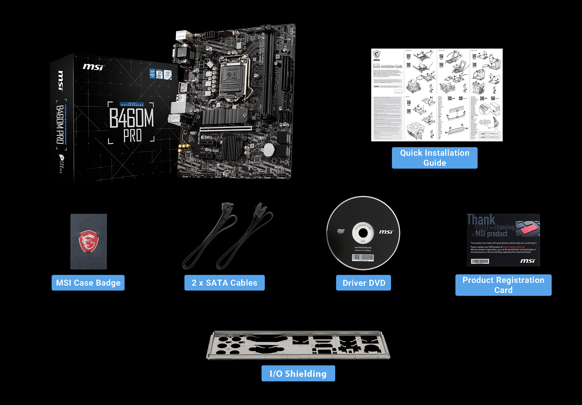 MSI Z490-A PRO box content