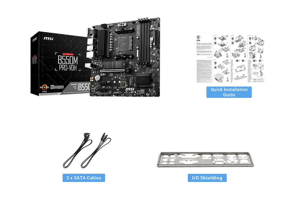 MSI B550-A PRO box content