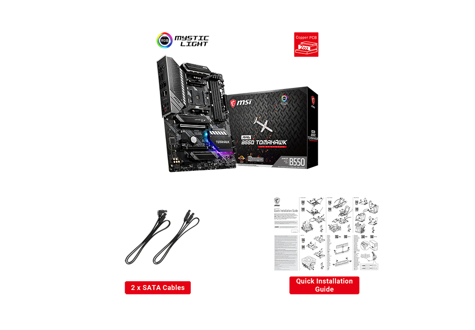 MAG B550 TOMAHAWK box content