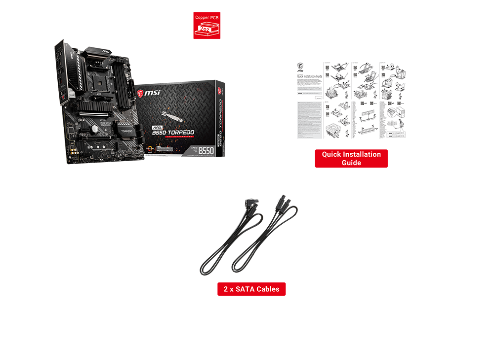 MAG B550 TOMAHAWK box content