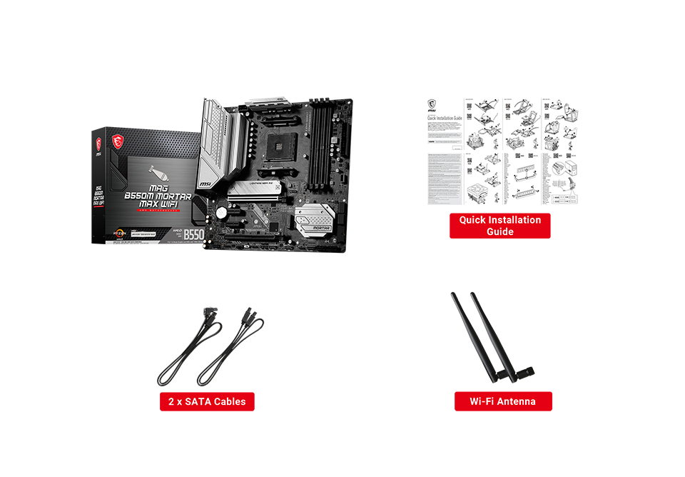 MAG B550M MORTAR MAX WIFI box content