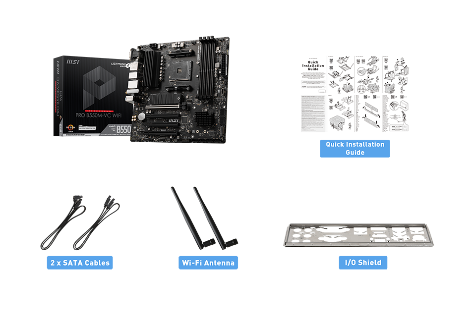 PRO B550M VC-WIFI box content