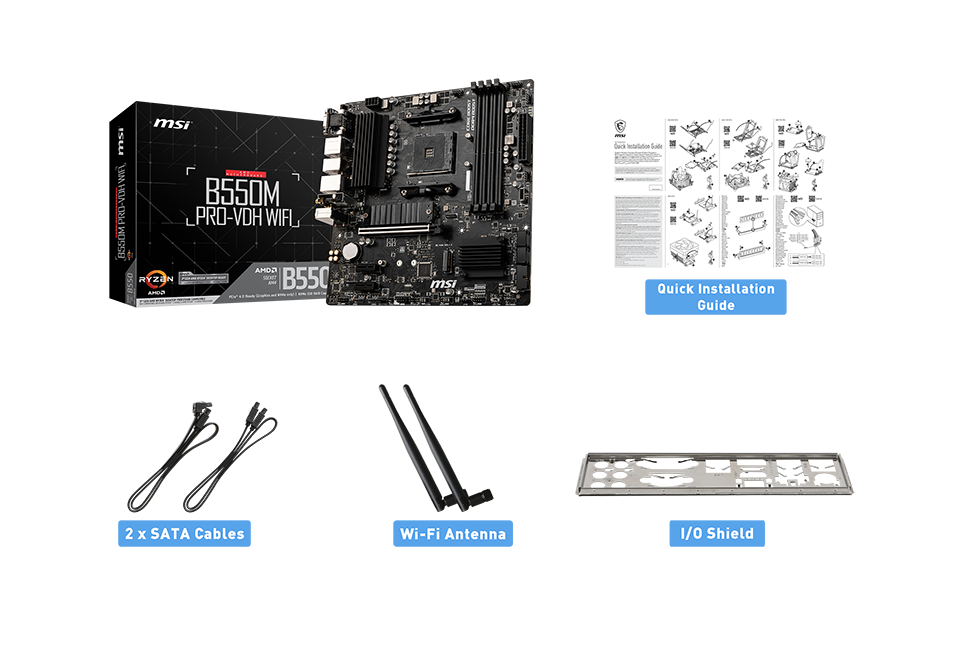MSI B550-A PRO box content
