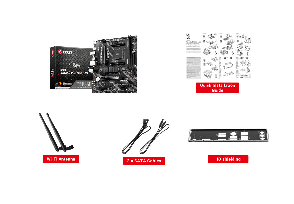 MAG B550M VECTOR WIFI box content