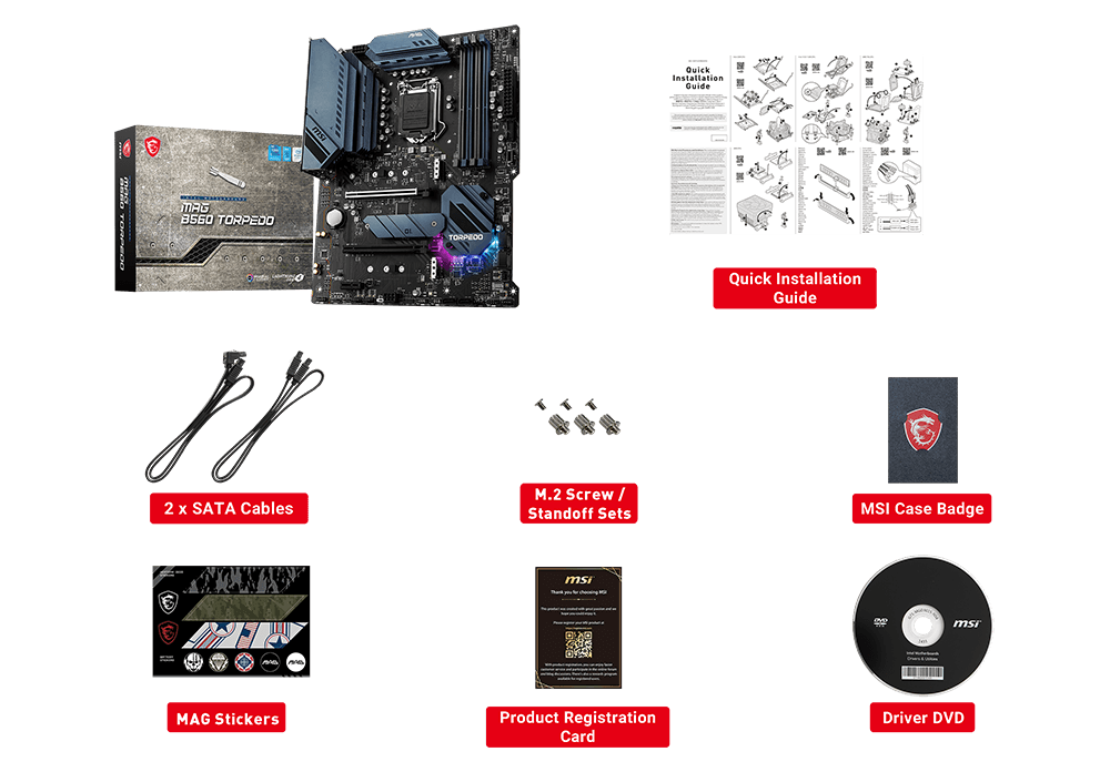 MAG Z490 TOMAHAWK box content
