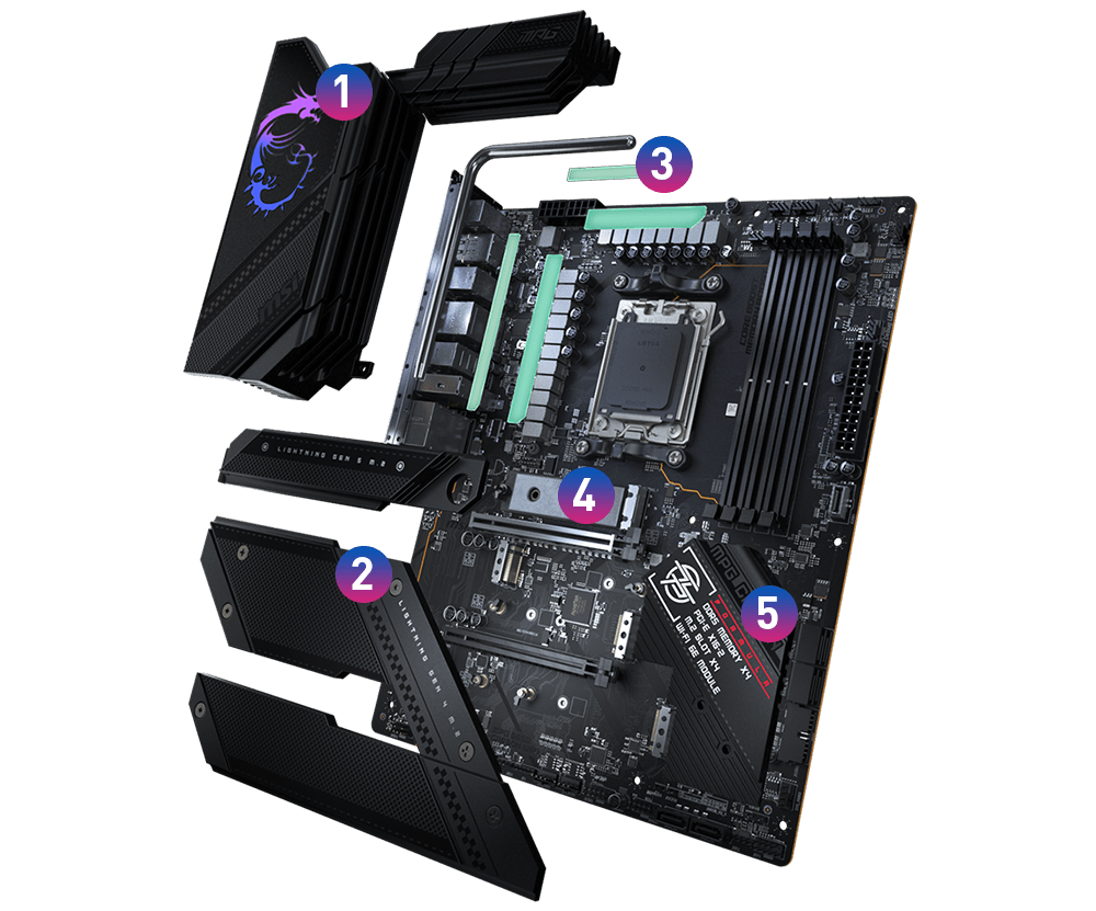 msi B650 CARBON WIFI cooling overview mobile