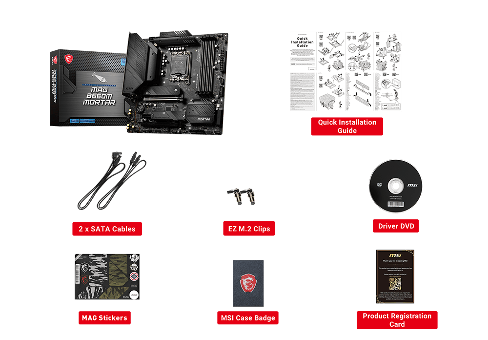 MAG B660M MORTAR ​box content