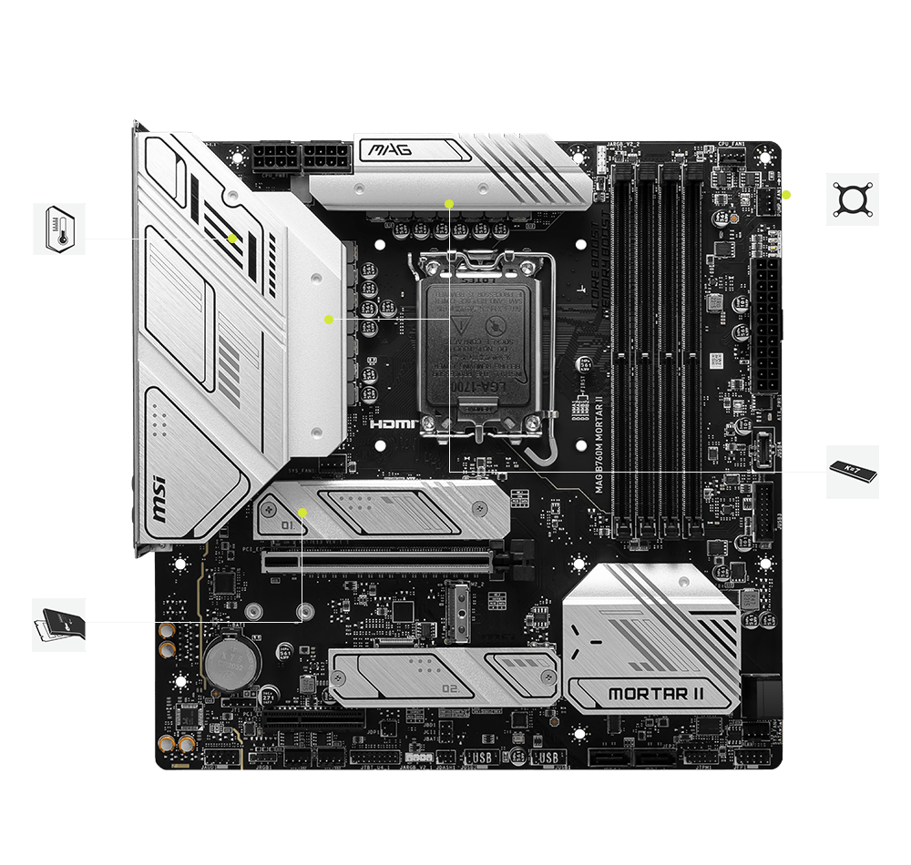 MSI B760M Mortar 2 Premium Thermal Solution Features