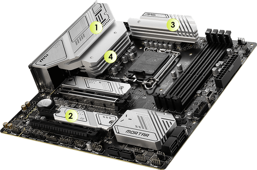 msi MAG B760M Mortar Max WIFI DDR4 cooling overview mobile