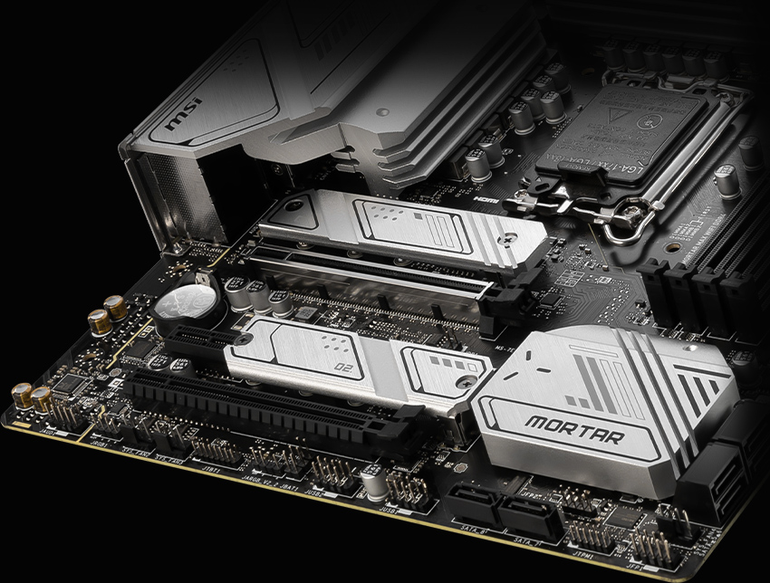 MAG B760M Mortar Max WIFI DDR4 storage overview
