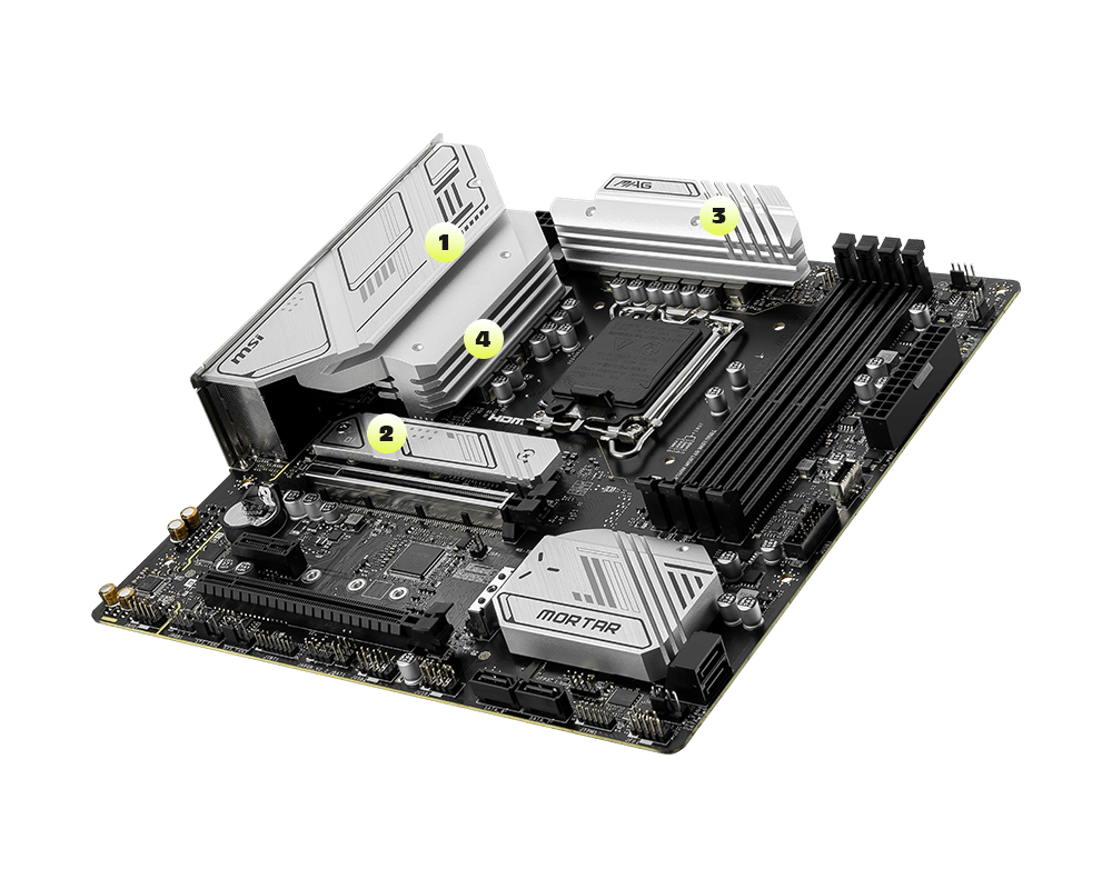 msi MAG B760M Mortar WIFI DDR4 cooling overview cooling overview mobile