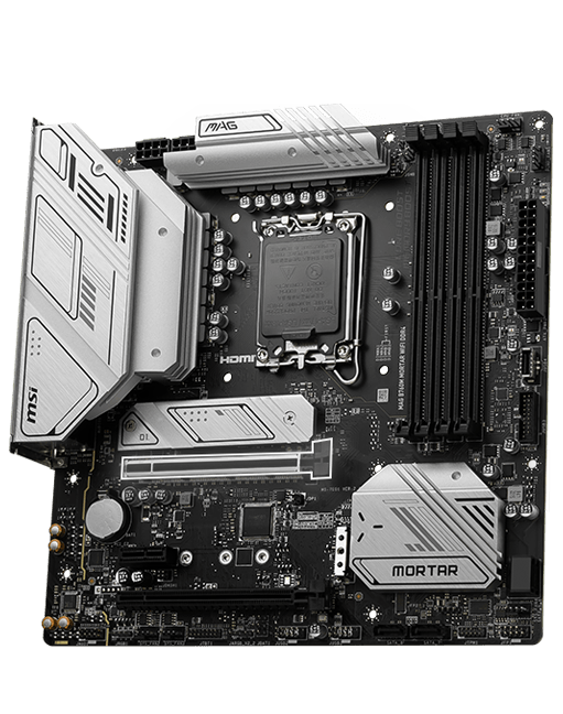 Msi B760m Mortar wifi ddr4 lighting gen 5 pce-e with steel armor