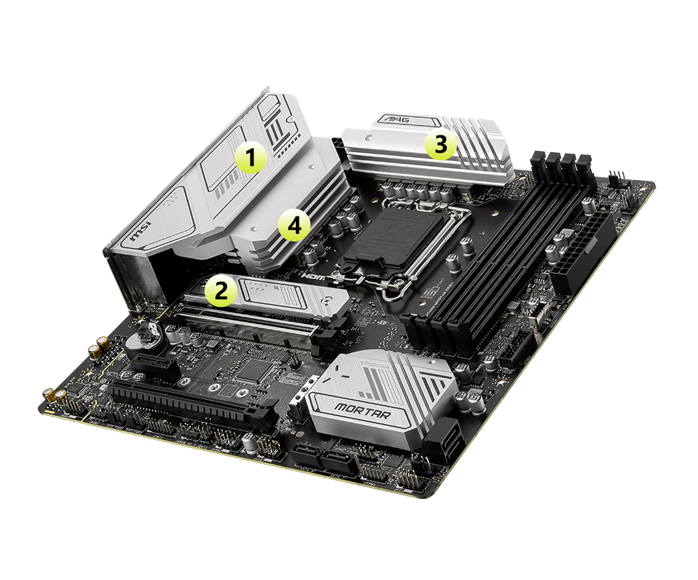 msi MAG B760M MORTAR DDR4 cooling overview mobile