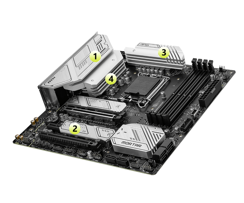 msi MAG B760M Mortar Max WIFI cooling overview mobile