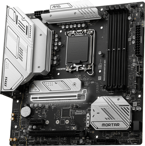 Msi B760m Mortar wifi lighting gen 5 pce-e with steel armor