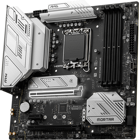 Msi B760m Mortar lighting gen 5 pce-e with steel armor