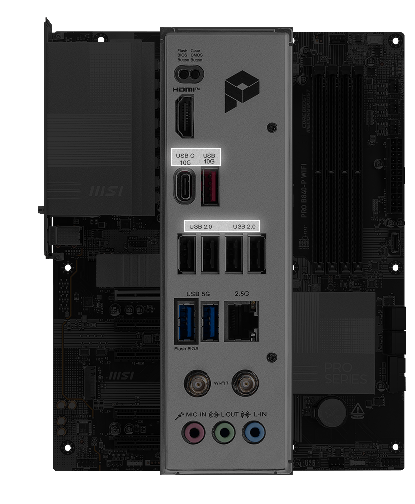 back io USB port