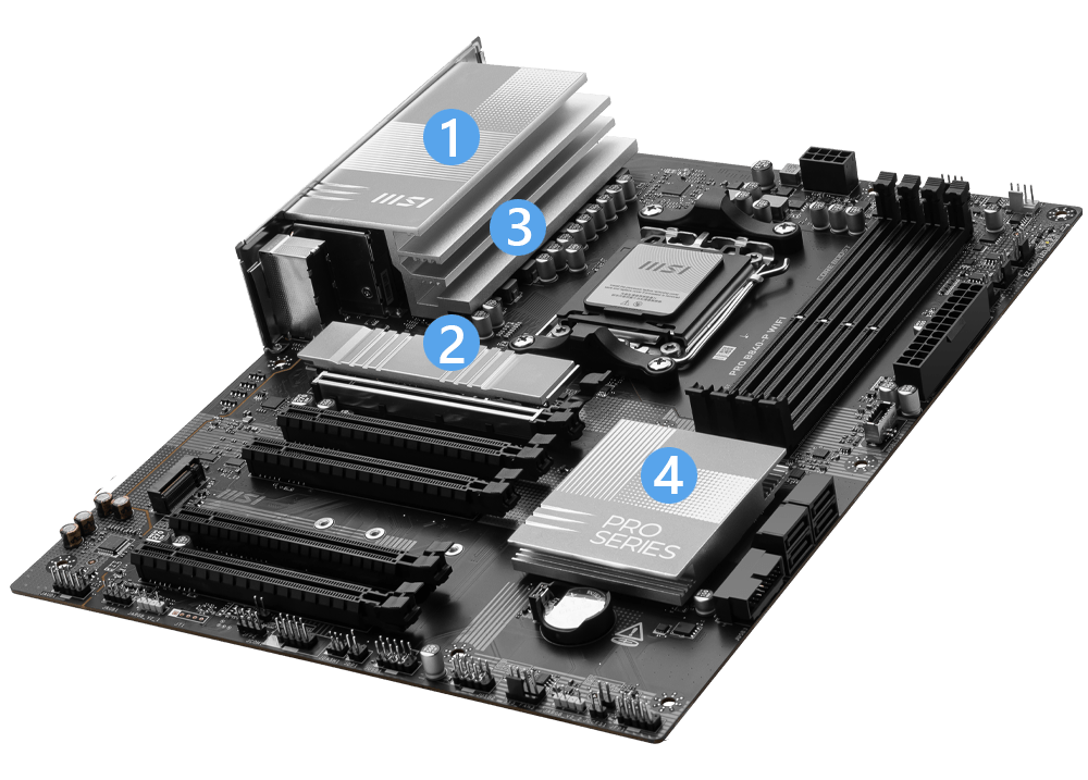 msi PRO B840-P WIFI cooling overview