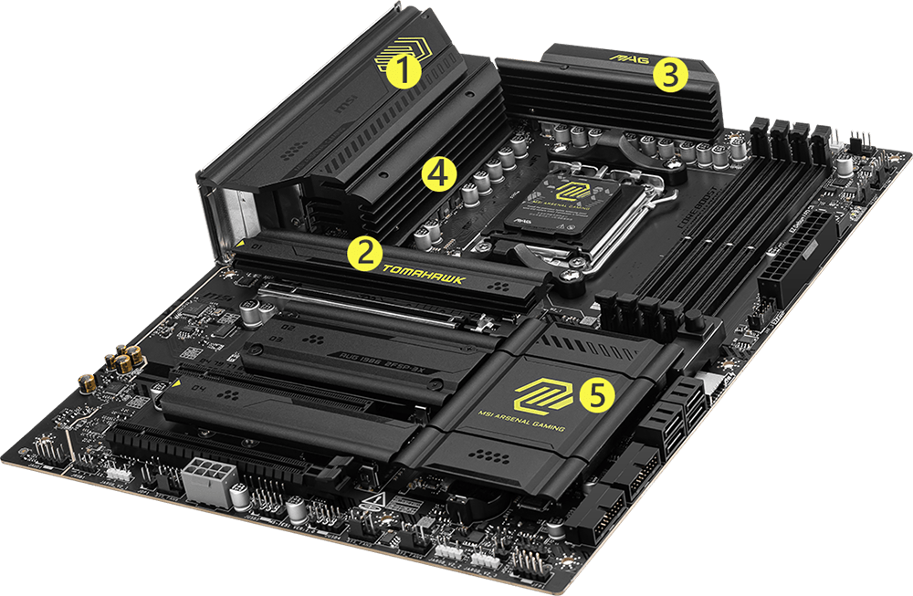 B850 Tomahawak MAX cooling overview mobile