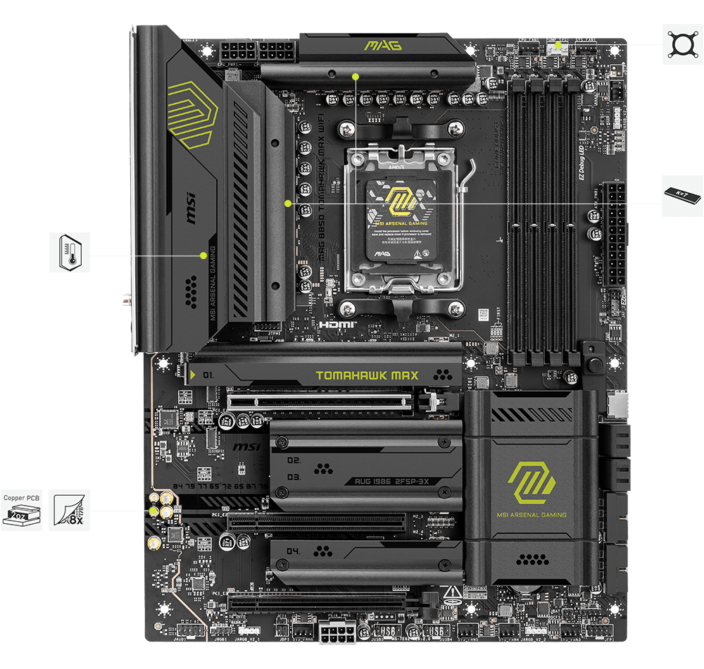MSI B850 Tomahawk max wifi hero Thermal