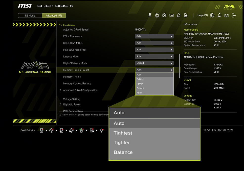 High-Efficiency Mode MAG B850